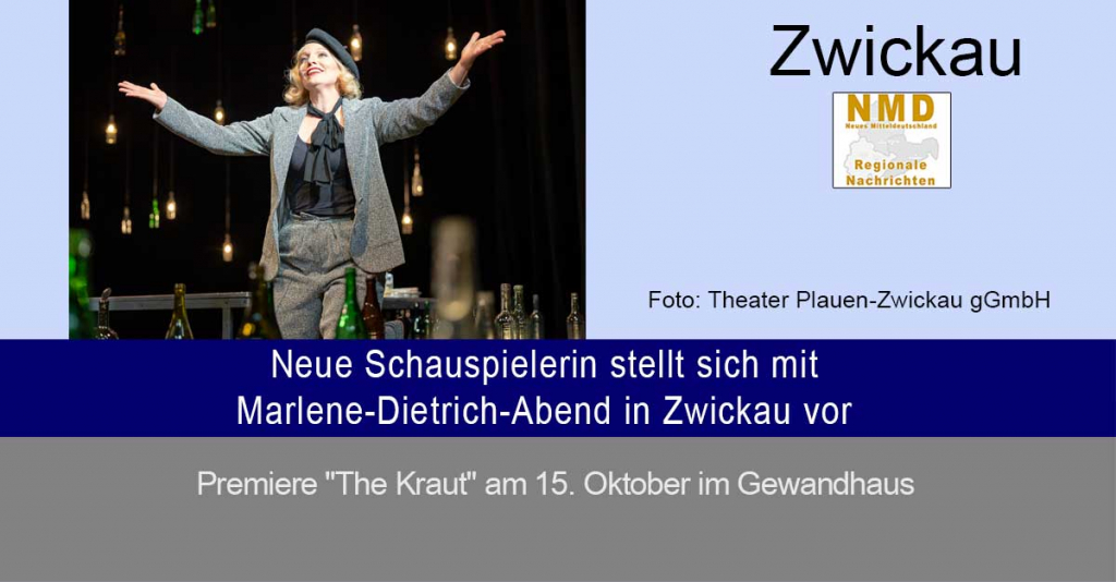 Zwickau - Neue Schauspielerin stellt sich mit Marlene-Dietrich-Abend in Zwickau vor